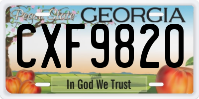 GA license plate CXF9820