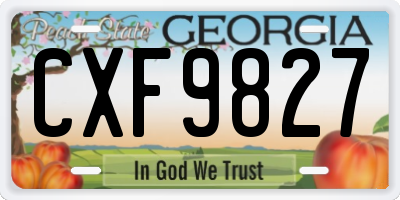 GA license plate CXF9827