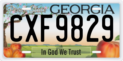 GA license plate CXF9829