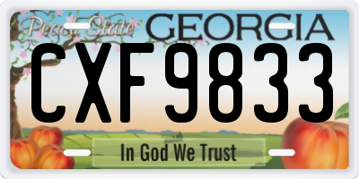 GA license plate CXF9833