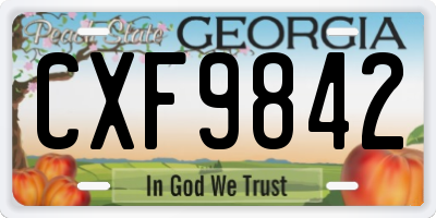 GA license plate CXF9842