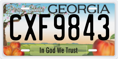 GA license plate CXF9843