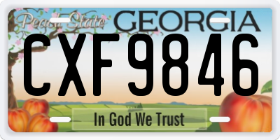 GA license plate CXF9846