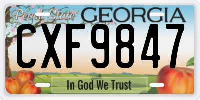 GA license plate CXF9847