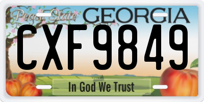 GA license plate CXF9849