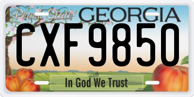 GA license plate CXF9850