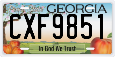 GA license plate CXF9851