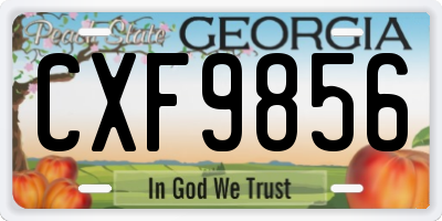 GA license plate CXF9856