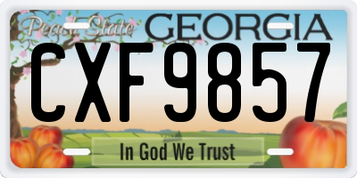 GA license plate CXF9857