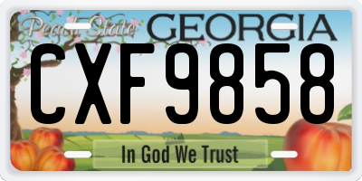 GA license plate CXF9858