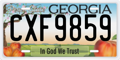 GA license plate CXF9859