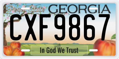 GA license plate CXF9867