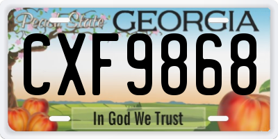 GA license plate CXF9868