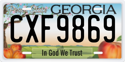 GA license plate CXF9869