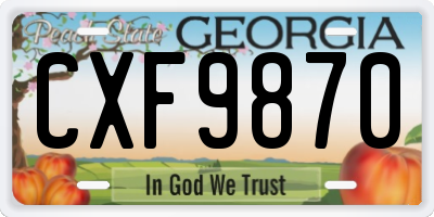 GA license plate CXF9870