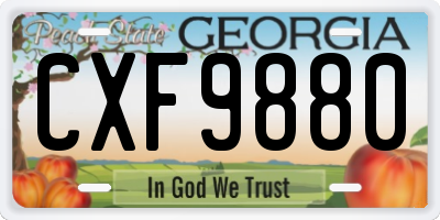 GA license plate CXF9880
