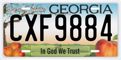 GA license plate CXF9884