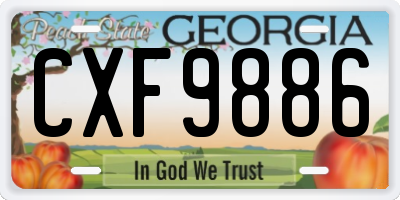 GA license plate CXF9886