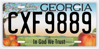 GA license plate CXF9889
