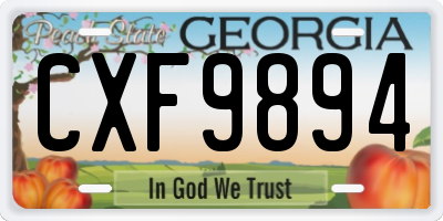 GA license plate CXF9894