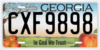 GA license plate CXF9898