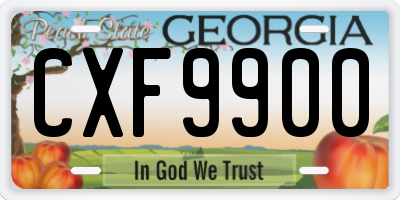 GA license plate CXF9900