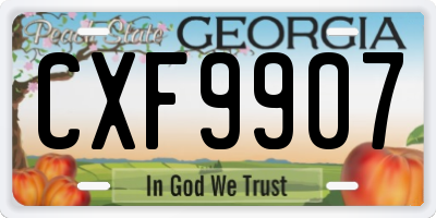 GA license plate CXF9907