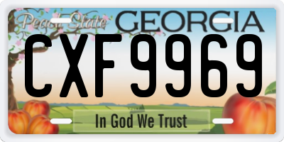 GA license plate CXF9969