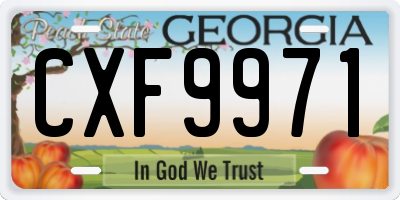GA license plate CXF9971