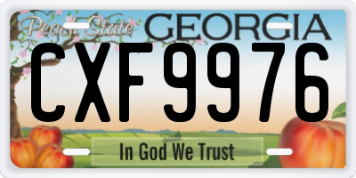 GA license plate CXF9976