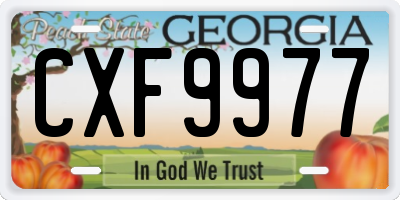 GA license plate CXF9977