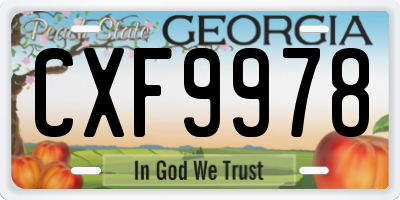 GA license plate CXF9978