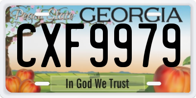 GA license plate CXF9979