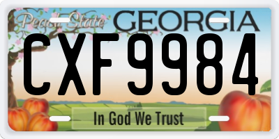 GA license plate CXF9984