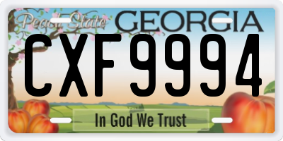 GA license plate CXF9994