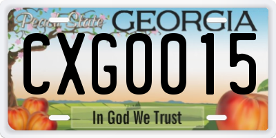 GA license plate CXG0015
