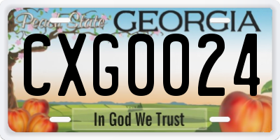 GA license plate CXG0024