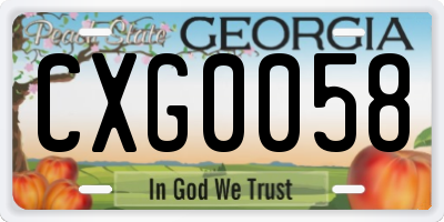 GA license plate CXG0058