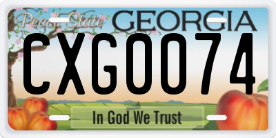 GA license plate CXG0074