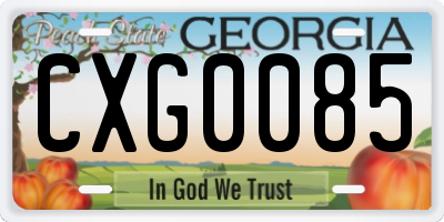 GA license plate CXG0085