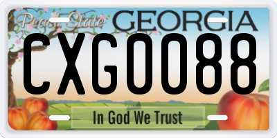 GA license plate CXG0088