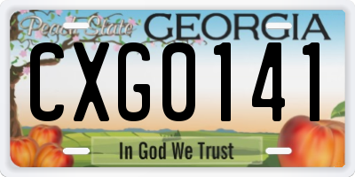 GA license plate CXG0141