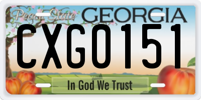 GA license plate CXG0151