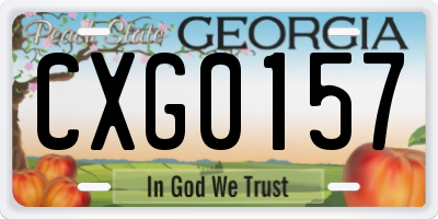 GA license plate CXG0157