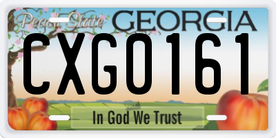 GA license plate CXG0161