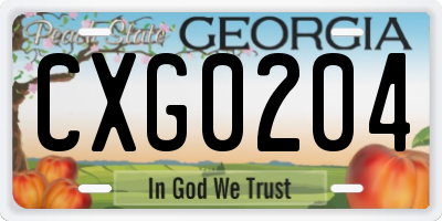 GA license plate CXG0204