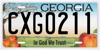 GA license plate CXG0211
