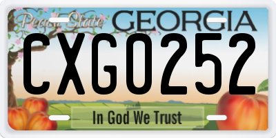GA license plate CXG0252