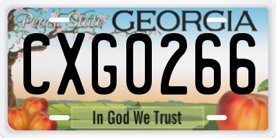GA license plate CXG0266