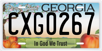 GA license plate CXG0267
